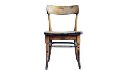 Vintage Wooden Chair in Isolated Setting