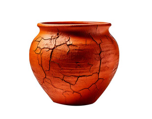 Terracotta jar isolated on transparent background