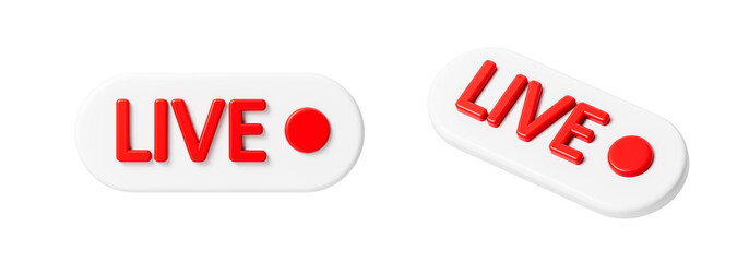 White live icon from different sides. Isolation. On a white background. 3d rendering.