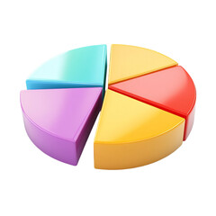 Obraz premium Colorful 3D Pie Chart Data Visualization Business Analytics,