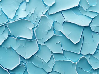 Abstract Pale Blue Cracked Paint Texture Background