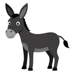 Obraz premium a charming illustration of a donkey standing gracefully, the donkey has gray fur with black hair