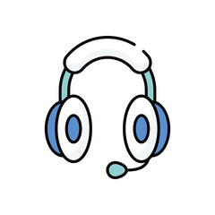 Listening to Music vector icon stock illustration