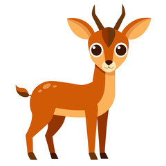 Fototapeta premium a charming cartoon gazelle standing proudly, it features a charming and friendly design, suitable for children's content, educational materials.
