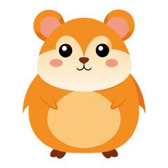 Fototapeta premium cute hamster illustration with adorable features. The hamster has fluffy fur, large round eyes, and a cheerful expression. 