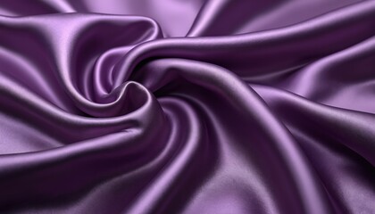Obraz premium Luxurious purple satin fabric with smooth texture, elegant draping. Soft light reflects on shiny folded surface. Beautiful waves create flowing pattern. Ideal for fashion, interior design,