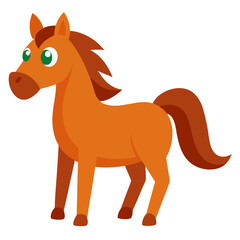 an illustration of a cute and charming horse