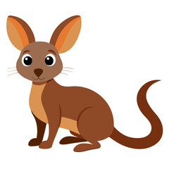 Naklejka premium a cute cartoon bilby with big ears and a long tail is shown vector illustration