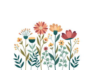 Vibrant Floral Arrangement on White Background