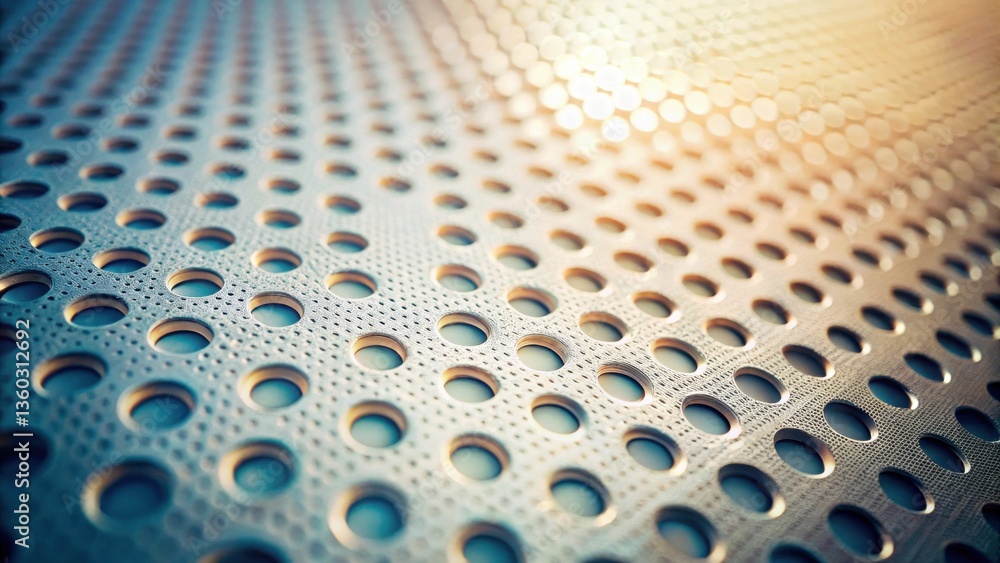 Aufkleber Abstract Perforated Metal Surface Texture with Subtle Light Play