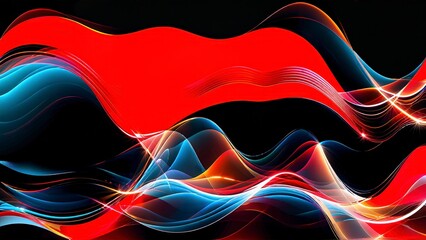 Abstract Red and Black Swirls: Dynamic Digital Art Background with Fluid Shapes and Vibrant Colors for Modern Design Projects