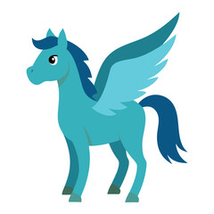 Fototapeta premium a mythical creature with wings standing on a plain surface. This illustration features a majestic winged horse, a symbol of fantasy and freedom