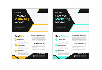 a bundle of 2 templates of different colors a4 flyer template, modern business flyer template, abstract business flyer and creative design, IT company flyer and editable vector template design