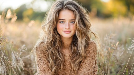Teenage girl in a field