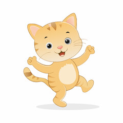 Vector illustration of a dancing cat