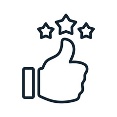 Obraz premium Customer review thumbs up outline icon