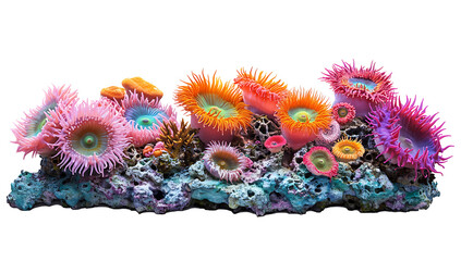 coral reef coral covered ocean floor coral isolated on white background