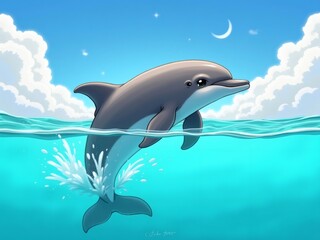 Obraz premium dolphin jumping out of water