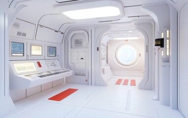 Futuristic Minimalist Space Interior Design Concept