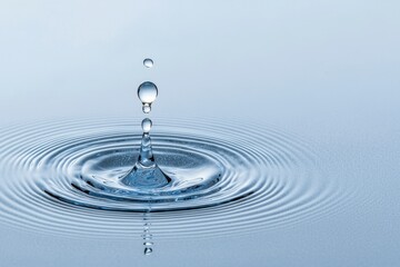 Water Droplet Impacting Still Surface Creating Concentric Ripples