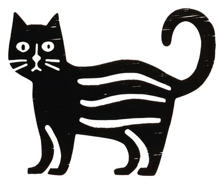 PNG Cat stencil animal mammal.