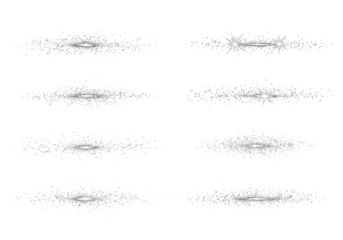 Various sparkling light effects and glowing elements are presented on a transparent backdrop Perfect for adding luminosity and enhancement to designs.