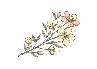 Delicate floral arrangement in pastel yellow and peach.