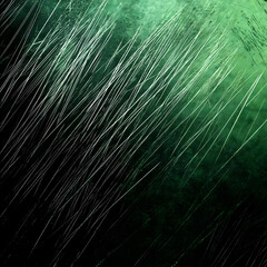 Obraz premium Green Hues and Textured Surface in a Dark Abstract Background with Moody Lighting Sharp Lines and Shadowy Forms Creating a Mysterious Digital Art Atmosphere.
