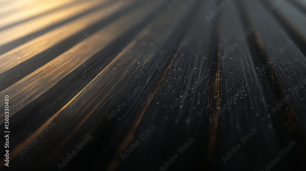 Poster Abstract diagonal black stone stripes display subtle textures and light reflections, creating depth and a 3D effect with ample space on the right for customization