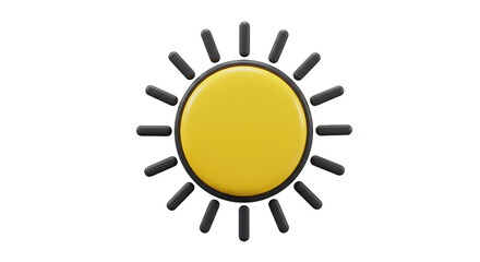 Isolated Sun with Rays, Weather Icon
