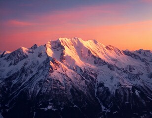 An immense range of mountains covered in snow.