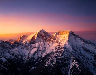 Obraz premium An immense range of mountains covered in snow.