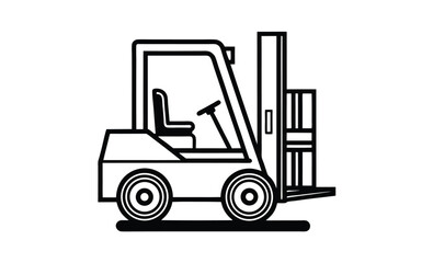 Forklift truck vector silhouette, Collection of forklift truck silhouette vector illustration, Happy Labor Day silhouette