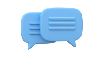 Isolated Two Blue Speech Bubbles for Communication