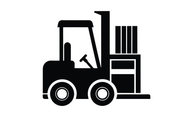 Forklift truck vector silhouette, Collection of forklift truck silhouette vector illustration, Happy Labor Day silhouette
