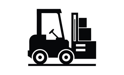 Forklift truck vector silhouette, Collection of forklift truck silhouette vector illustration, Happy Labor Day silhouette