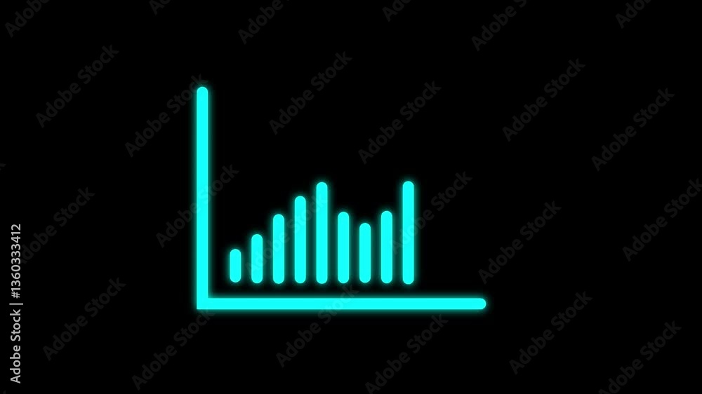 Poster animated business graph showing business success isolate on black background