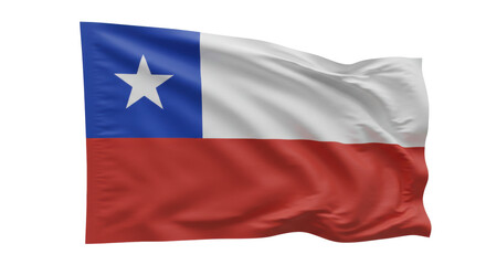 Isolated Waving Flag of Chile