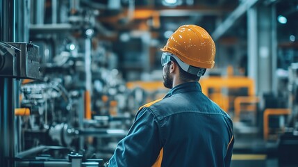 Professional Technician Wearing Safety Gear in Industrial Setting