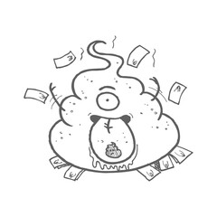 Poopy character icon. weird character icon