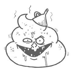 Poopy character icon. weird character icon