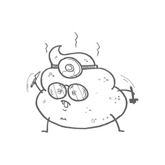 Poopy character icon. weird character icon