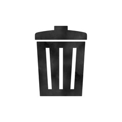 Trash Bin Icon with Watercolor Texture
