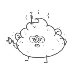 Poopy character icon. weird character icon