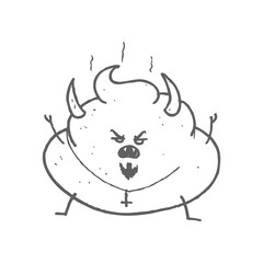 Poopy character icon. weird character icon