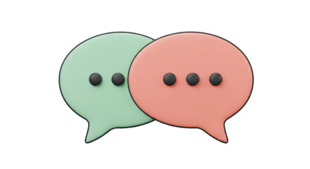 Isolated Two Pastel Speech Bubbles Overlapping