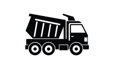 Dump truck vector silhouette, Dump truck silhouette vector isolated 
