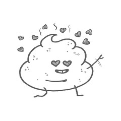 Poopy character icon. weird character icon