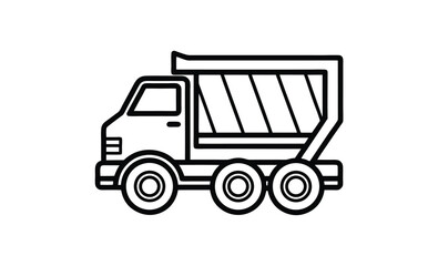 Dump truck vector silhouette, Dump truck silhouette vector isolated 