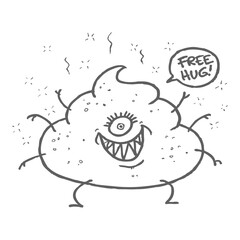 Poopy character icon. weird character icon